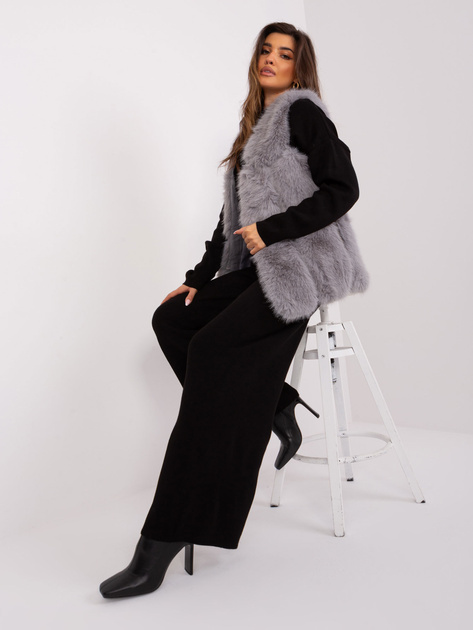 Hurt Szara kamizelka damska futrzana