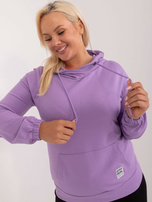 Hurtownia Fioletowa bluza plus size z kieszenią z przodu