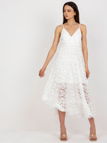 Hurt Biała letnia sukienka z falbaną OCH BELLA