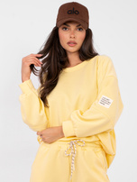 Jasnożółty dresowy komplet z bluzą oversize