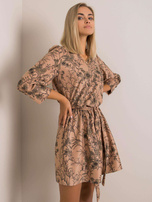 Beżowo-zielona sukienka Alissia