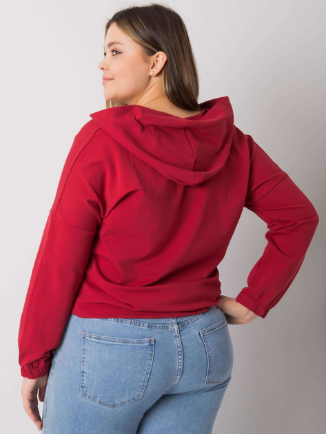 Bordowa rozpinana bluza plus size Kaylee