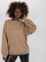 Ciemnobeżowo-złota dresowa bluza bez kaptura oversize Damiette