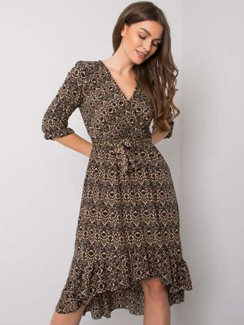 Schwarzes asymmetrisches Kleid Maiana.