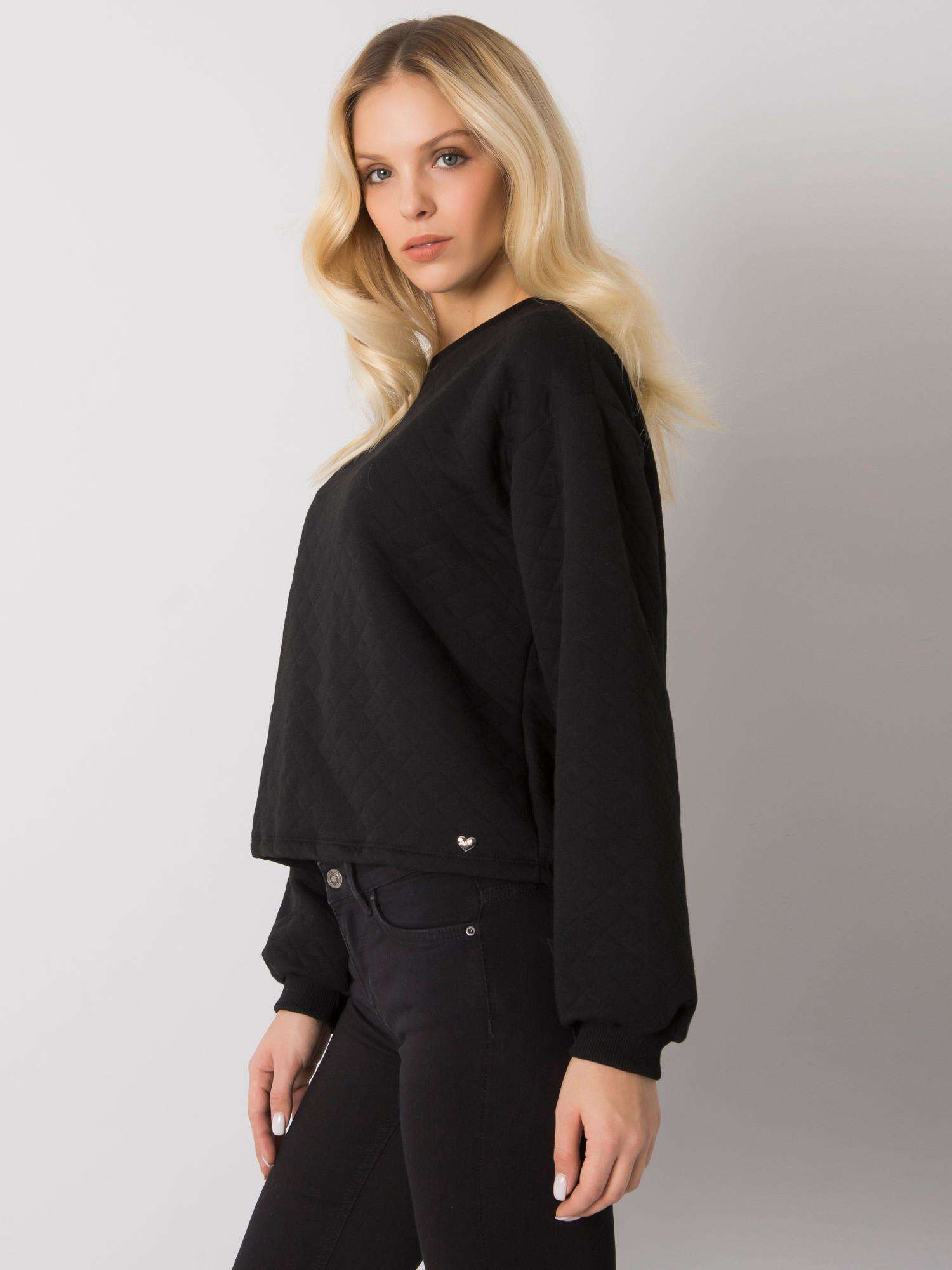 Black quilted sweatshirt without hood Kerstine