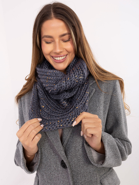 Ciemnoszary zimowy komin damski