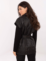 Czarna  kamizelka z zapięciem na guzik RUE PARIS 