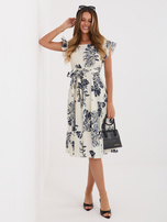 Granatowa rozkloszowana sukienka na lato