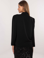 Hurt Czarna damska bluzka wizytowa z różą