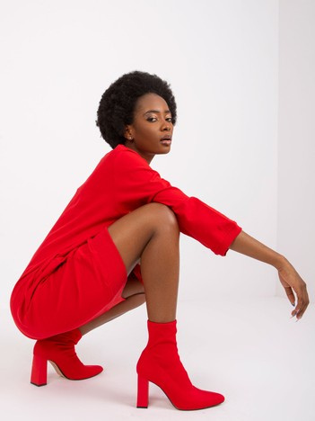 Czerwona dresowa sukienka z kieszeniami Salou