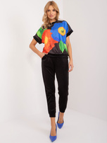 Hurt Czarny dwuczęściowy komplet welurowy RUE PARIS