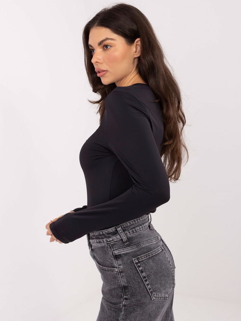 Czarna bluzka basic z długim rękawem SUBLEVEL
