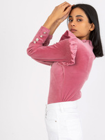 Rosa Samtbluse Damen Capri.