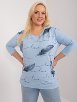 Hurt Jasnoniebieska bawełniana bluzka plus size 