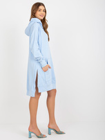 Hurt Jasnoniebieska dresowa sukienka basic z kapturem 