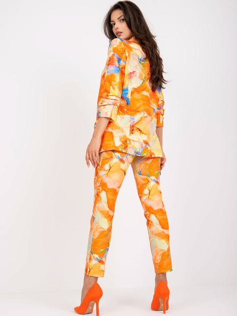 Pomarańczowa damska marynarka z printami