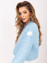 Jasnoniebieska pikowana kurtka z kieszeniami