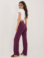 Śliwkowe dresowe spodnie z przeszyciami RUE PARIS