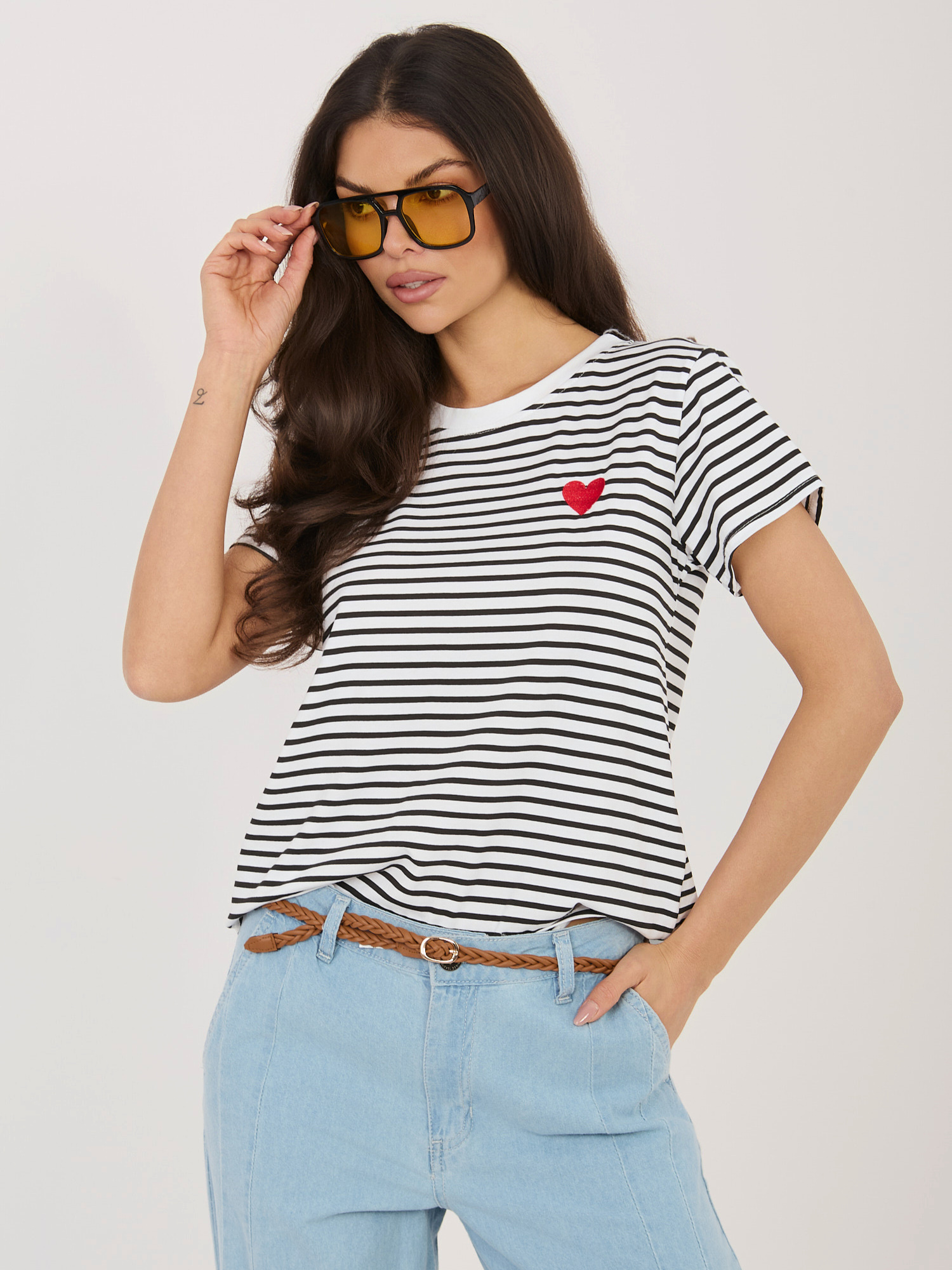 T-shirt biało-czarny