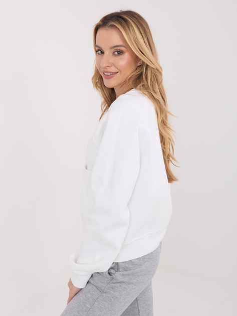 Ecru dresowa bluza z suwakiem