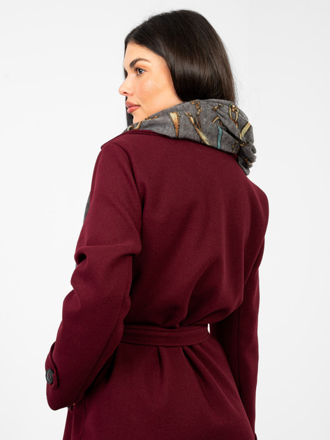 Ciemnoszara damska chusta z nadrukiem