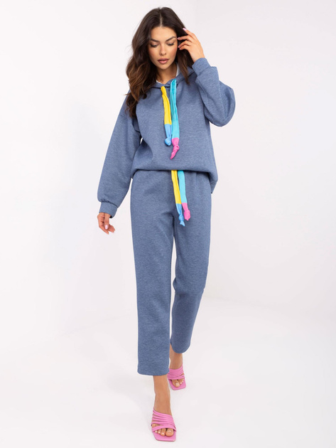 Hurt Ciemnoniebieski melanżowy komplet z bluzą z kapturem
