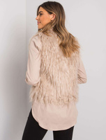 Beżowa damska kamizelka futrzana Moncalieri OCH BELLA