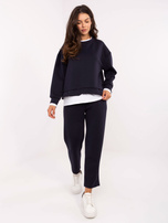 Granatowy przyjemny w dotyku komplet damski