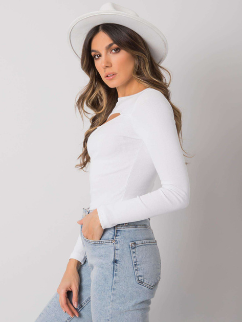 Biała bluzka z wycięciem Jonnelle RUE PARIS