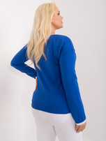 Hurtownia Kobaltowa bluzka plus size z dekoltem V