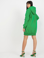 Hurt Zielona długa dresowa bluza basic z kieszeniami