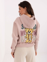 Brudnoróżowa dresowa bluza z napisami SUBLEVEL