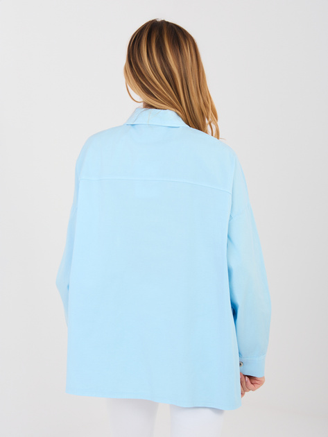Jasnoniebieska koszula oversize z rozcięciami