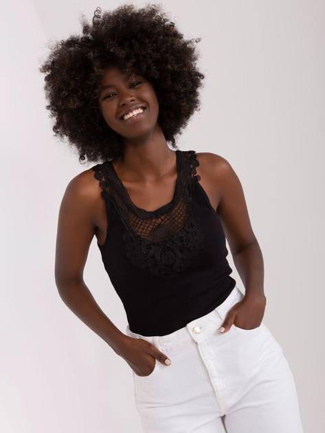 Hurt Czarny prążkowany top boho OCH BELLA