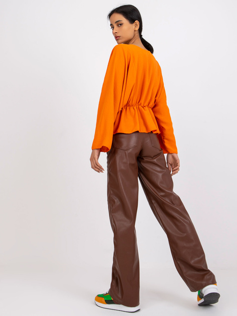 Pomarańczowa bluzka z marszczeniem Raquela