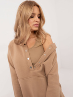 Hurt Ciemnobeżowy damski komplet basic z ocieplaniem