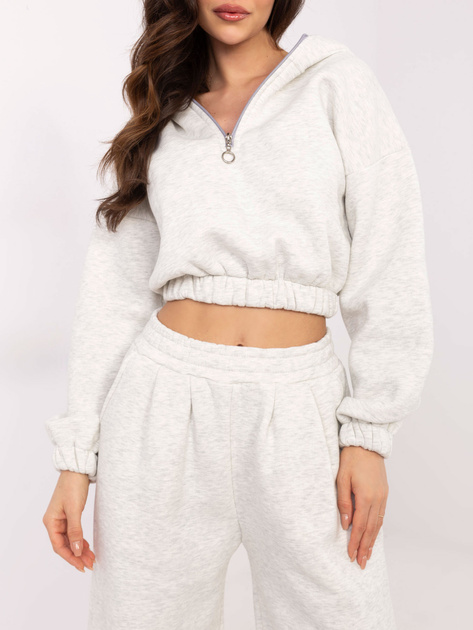 Hurt Jasnoszary melanżowy komplet basic z zamkiem na dekolcie