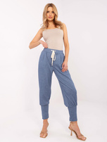 Hurt Ciemnoniebieskie melanżowe spodnie z długimi ściągaczami