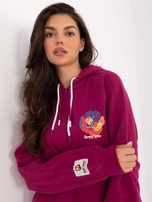 Fuksjowa ocieplana bluza z kapturem SUBLEVEL