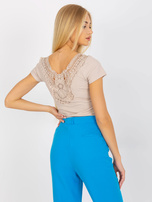 Niebieskie damskie spodnie od garnituru RUE PARIS