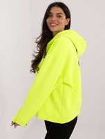 Fluo žlutá zateplená mikina s potiskem.