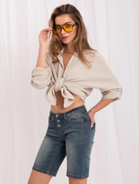 Temno modri jeans kratke hlače z nizkim pasom SUBLEVEL.