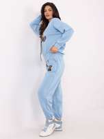 Hurtownia Jasnoniebieski dresowy komplet ze spodniami