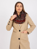 Beżowo-pomarańczowy komin z nadrukiem 