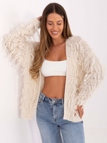 Ecru damski kardigan bez zapięcia RUE PARIS