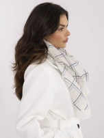 Ecru damska chusta w kratę