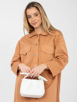 Ceglasta rozpinana sukienka szmizjerka RUE PARIS 