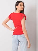 Czerwona bluzka ze sznurowaniem Waverly