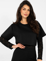 Czarne casualowe body z koronką 