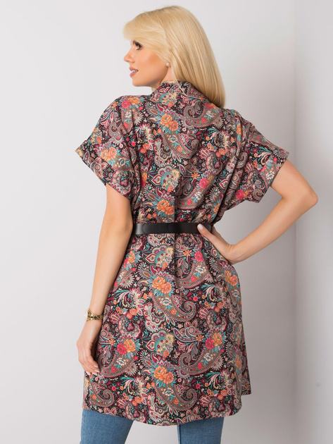 Czarny płaszcz z krótkim rękawem Sonja